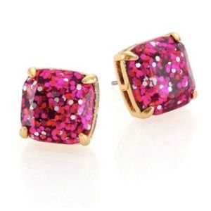 Kate spade pink glitter stud earring